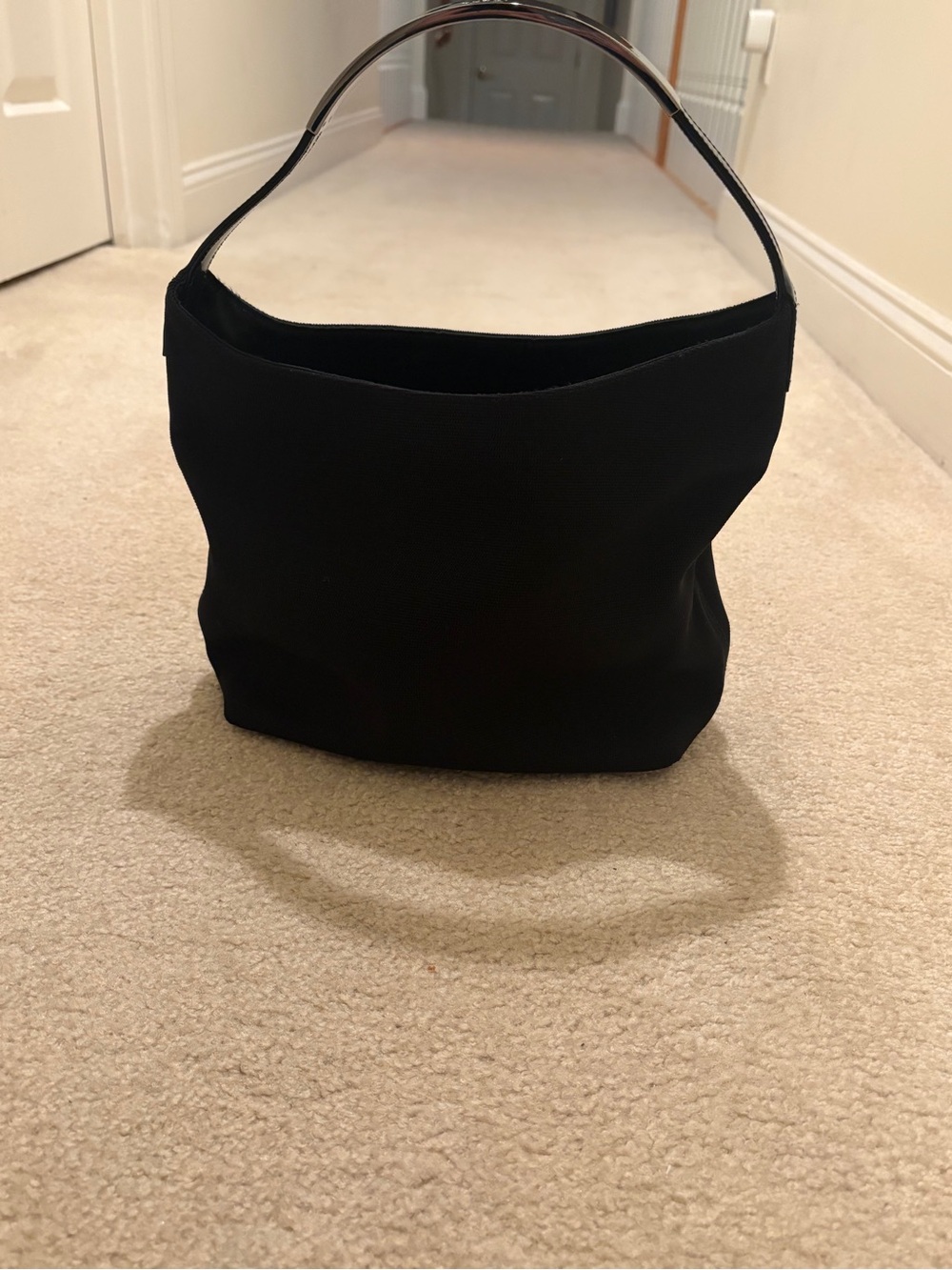 Gucci Black Fabric Satchel with Metal Accent Handle - Picture 3 of 16